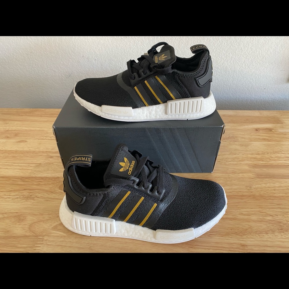 ADIDAS NMD_R1 'Black Gold Metallic' Wmns Size 6